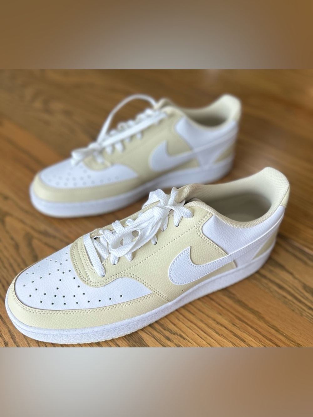 NEW Men’s Nike Court Vision LO, LT Khaki / White, size 11.5, no box